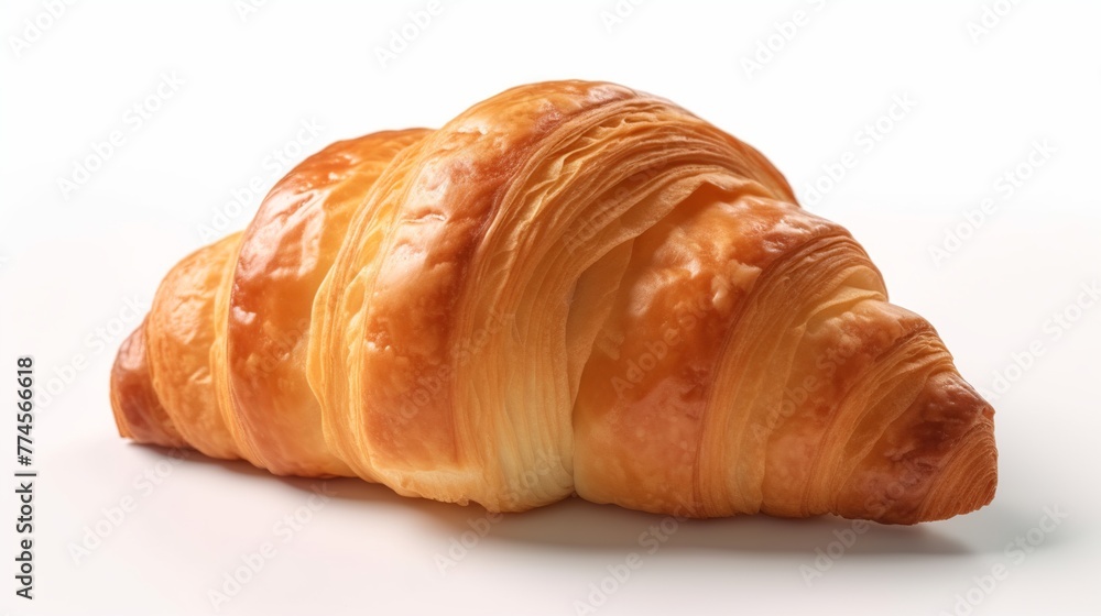 Croissant isolated on white background, clipping path included in file
