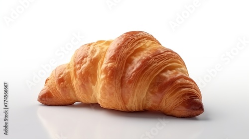 Croissant isolated on white background, clipping path included in file