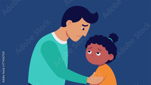 A parent comforting their child as they cry about their lost grandparent using gentle words and physical touch to provide comfort and nurture.