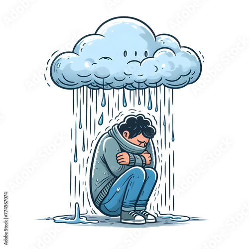 A person freling under the weather