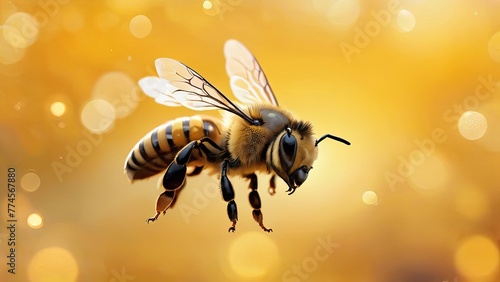 Golden Flight: The Honeybee in Sunset Glow © giovanni