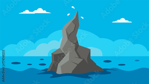 A rock eroded by water over time but still standing tall and resilient representing the ability to endure and overcome challenges.