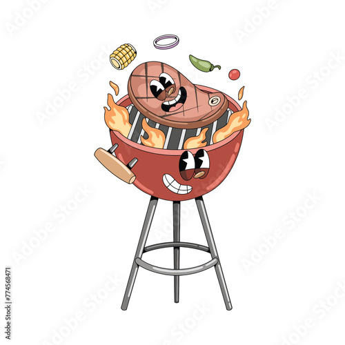 Hand Drawn Barbecue Mascot Illustration