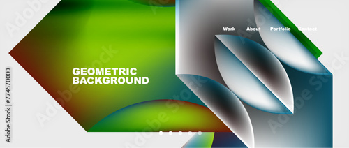 Colorful gradients with abstract geometric shapes. Vector Illustration For Wallpaper, Banner, Background, Card, Book Illustration, landing page