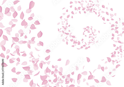水彩風　渦を巻く桜吹雪 Watercolor Spring Series:Swirling cherry Blossom Snowstorm