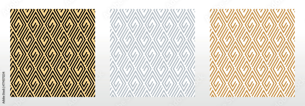 Set of abstract geometric patterns. Seamless vector backgrounds. Colored ornaments Graphic modern patterns Simple lattice graphic design Set of abstract geometric patterns. Seamless vector backgrounds. Colored ornaments Graphic modern patterns Simple lattice graphic design