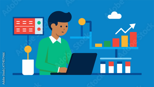 An employee closely monitoring market trends and adjusting production schedules accordingly ensuring maximum efficiency.