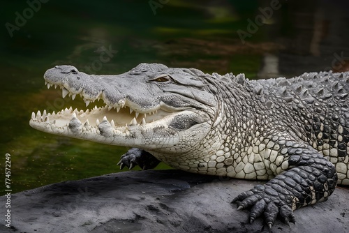 Crocodile reptile  wildlife close up  dangerous predator