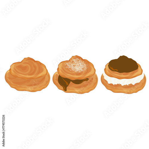 Vector Illustration logo Choux with various fillings