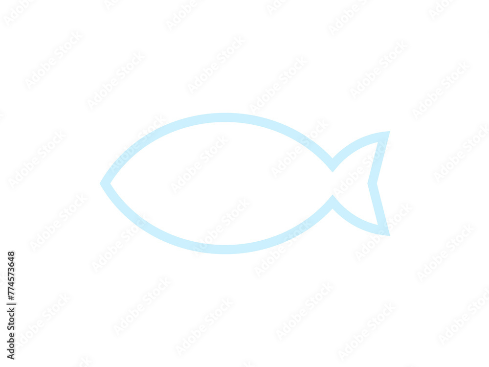 ミニマル魚マーク:薄青線 ミニマル魚マーク:薄青線