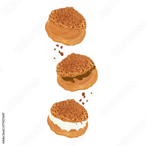 Vector Illustration Logo Levitation crispy choux