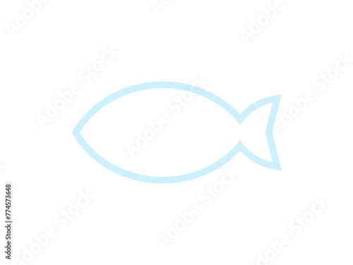 ミニマル魚マーク：薄青線