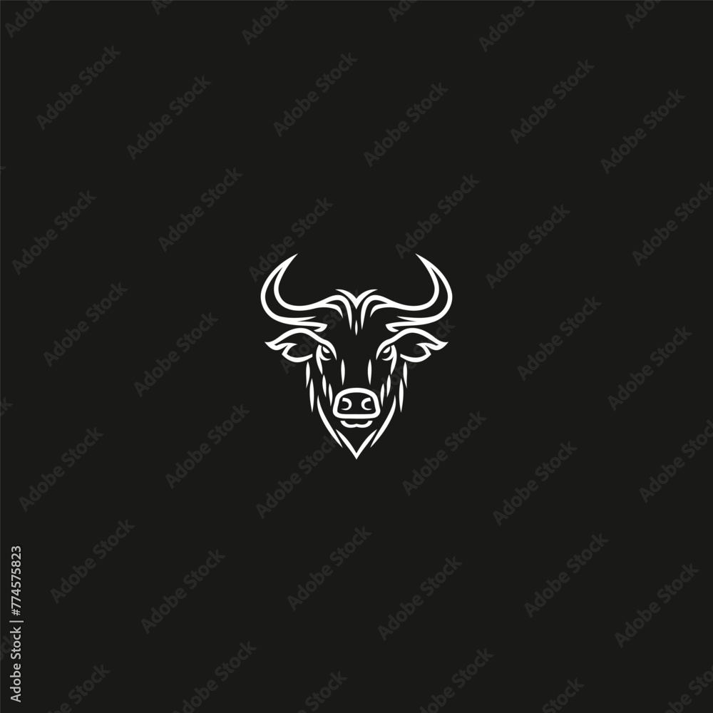 Buffalo logo design vector flat illustration