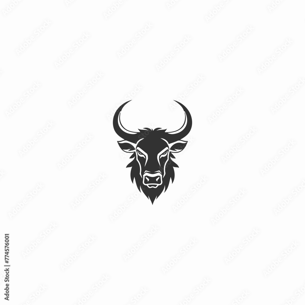 Fototapeta premium Buffalo logo design vector flat illustration