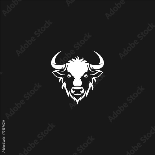 Buffalo logo design vector flat illustration