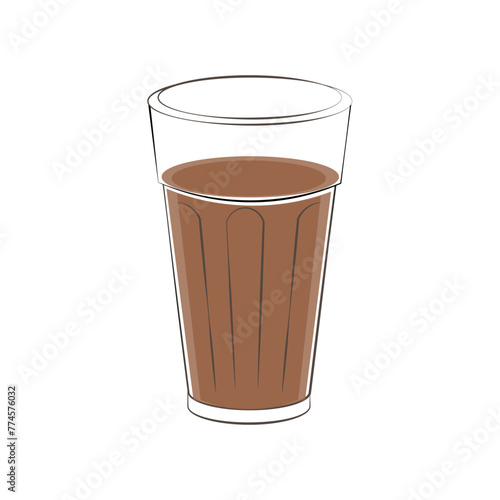 Vector Illustration logo Indian chai in glass cups 