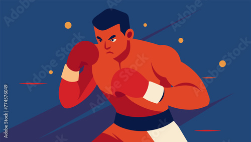 A boxer midfight with a blurred background representing the intense focus and determination required to combat stressors and the ability to