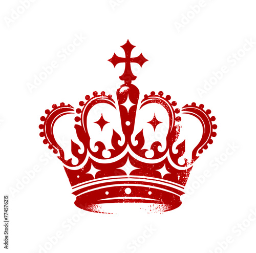 crown logo grunge texture style - red - artwork 3