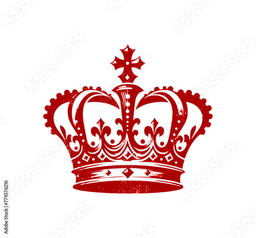 crown logo grunge texture style - red - artwork 2