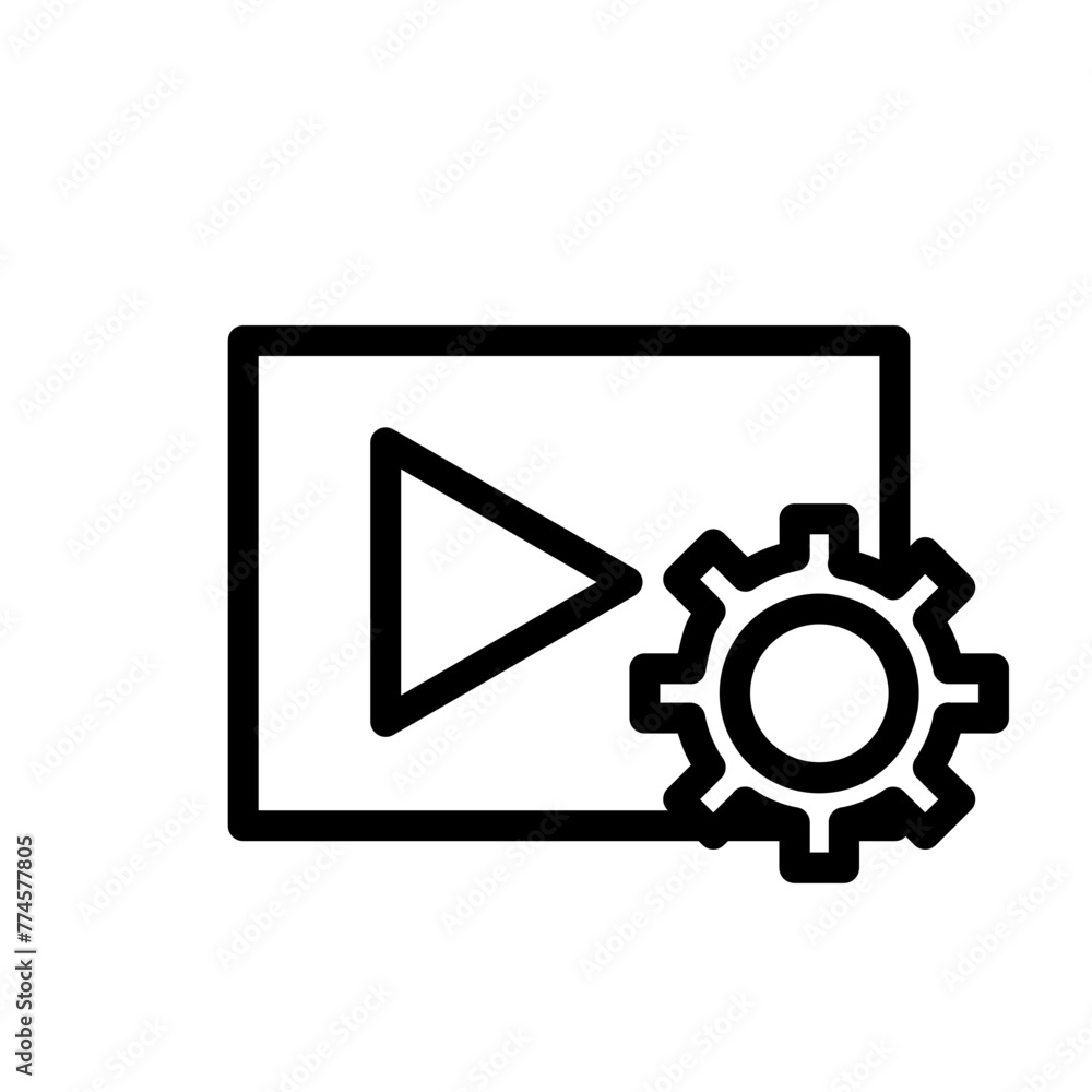 Video SEO Vector Line Icon Design Video SEO Vector Line Icon Design
