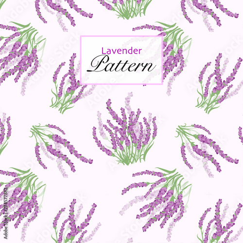 Hand-painted of seamless lavender vector pattern for fabric,  tablecloth, wrapping paper, wallpaper and other printing.