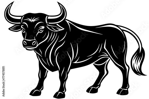 bull silhouette vector illustration