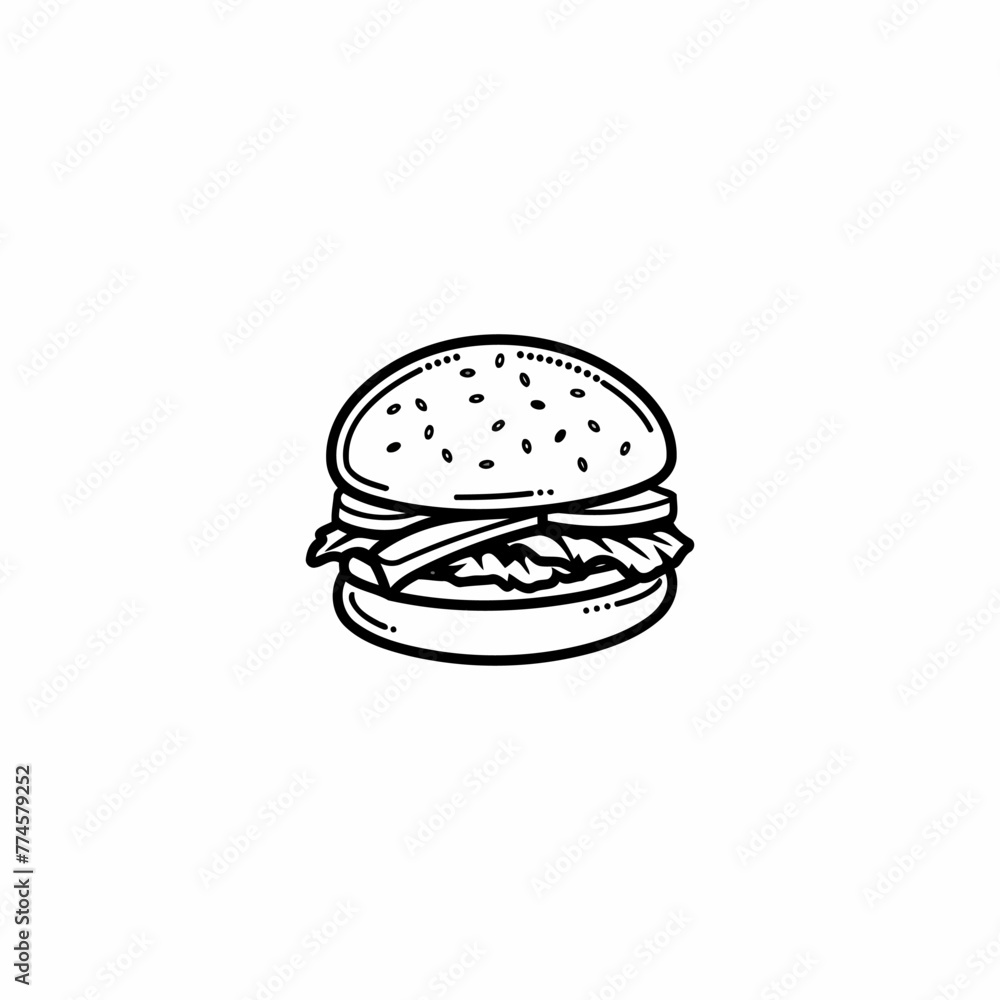 Fototapeta premium Burger logo design vector illustration template