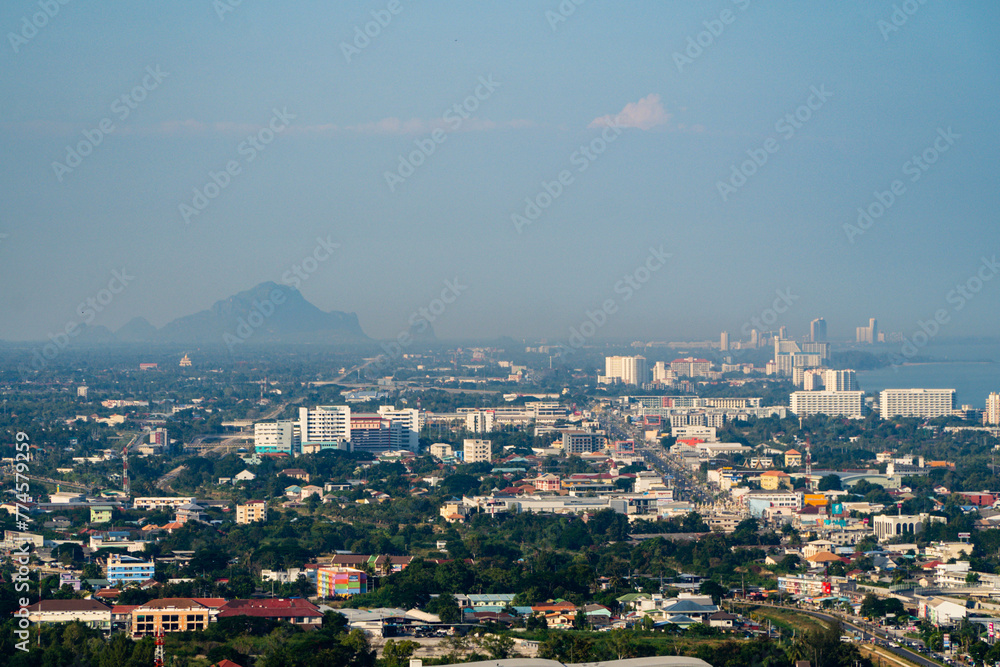 Bird's eye view of Hua-hin City, Prachuapkhirikhan Province, Thailand.