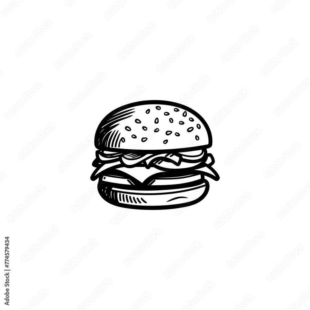 Burger logo design vector illustration template Burger logo design vector illustration template