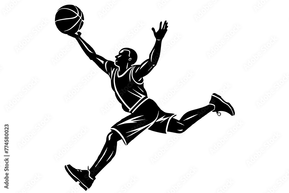 basketball player silhouette vector illustration