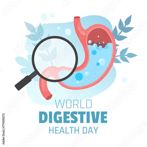 Vector medical poster digestive health day.
