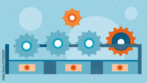 A series of rotating gears and belts within a production machine representing the seamless integration of machine learning for anomaly