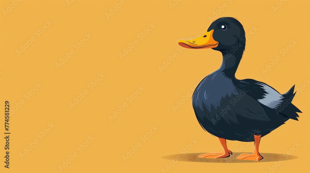 Obraz premium Playful duck illustration with minimalist background