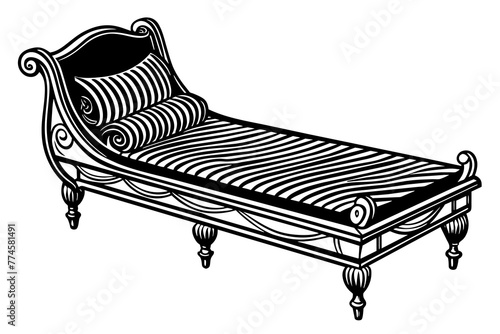 daybed silhouette vector illustration