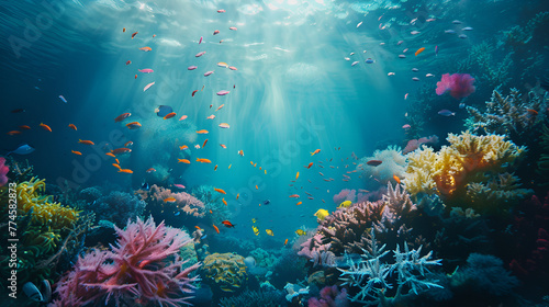 coral reef in sea , generative ai © Mahnoor