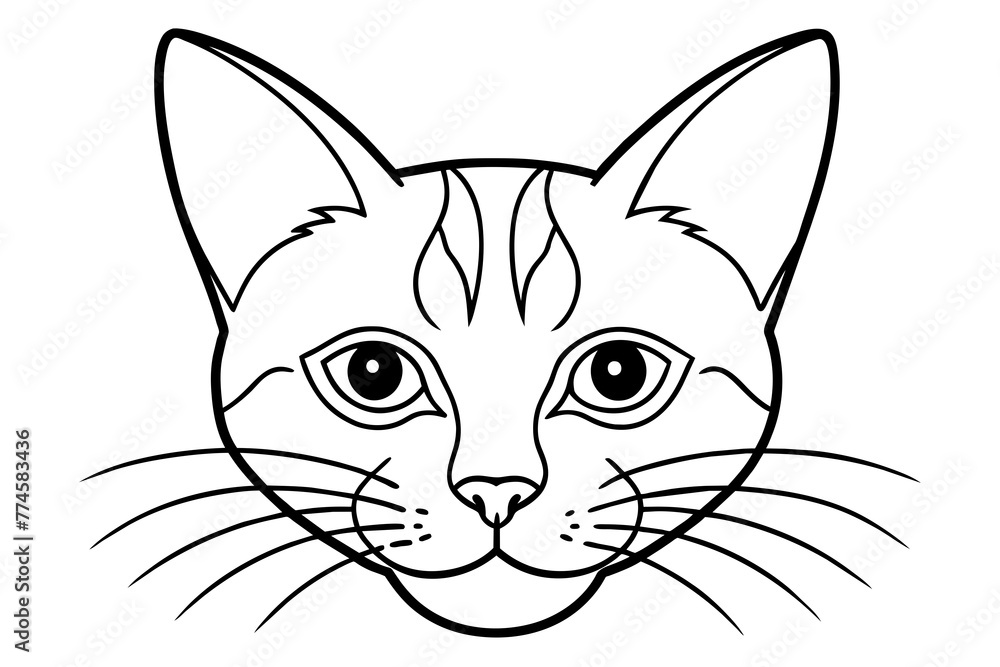 line art of a cat head