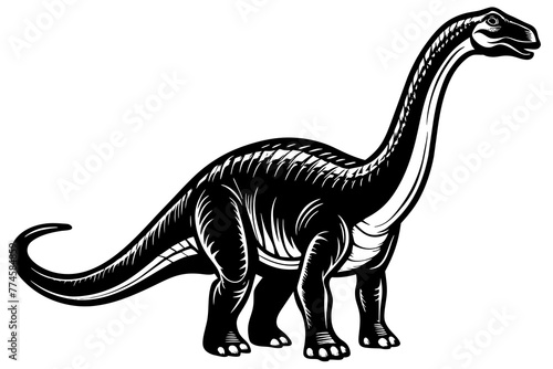 apatosaurus silhouette vector illustration © CreativeDesigns