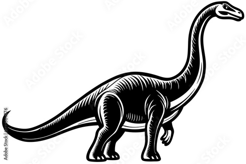 apatosaurus silhouette vector illustration © CreativeDesigns
