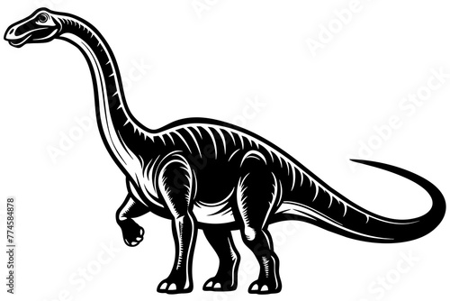 apatosaurus silhouette vector illustration