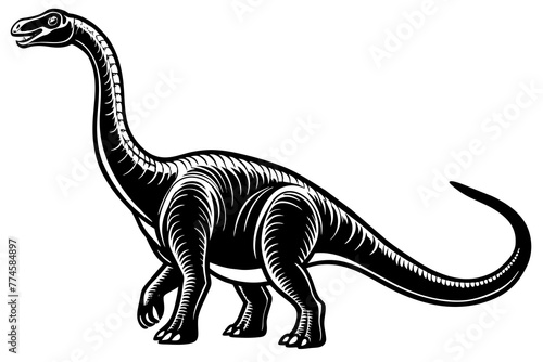 apatosaurus silhouette vector illustration