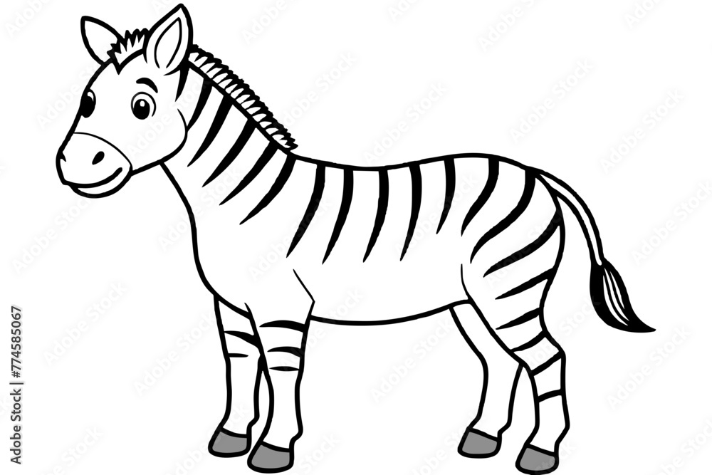 zebra line art vector illustration