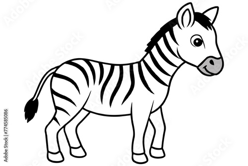 zebra line art vector illustration