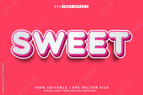 Sweet 3D editable text effect 