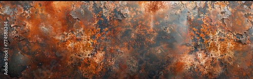 Corten Steel Stone Texture Background - Rustic Grunge Orange Brown Metal Panorama Banner