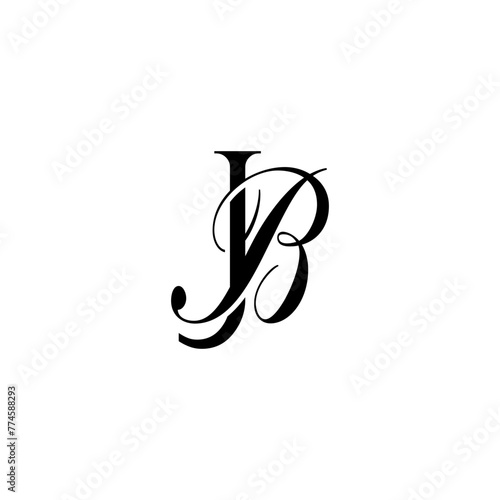Initial Mixed Letter Logo. Logotype design. Simple Luxury Black Flat Vector JB