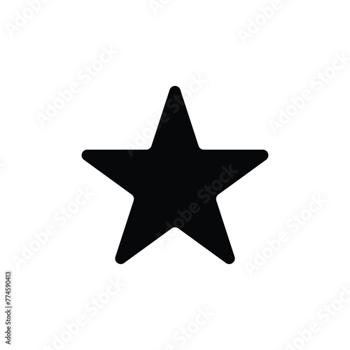 Star icon with rounded edges isolated on white background.