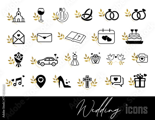 Iconos Boda, Boda, conjunto de iconos para boda, iconos amor, wedding icon, festejo icono, ceremonia boda