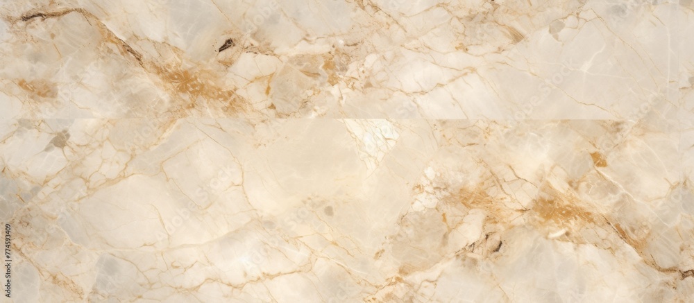 Detailed close-up view of a marble wall featuring an intricate pattern in white and brown shades, adding elegance to the space Detailed close-up view of a marble wall featuring an intricate pattern in white and brown shades, adding elegance to the space