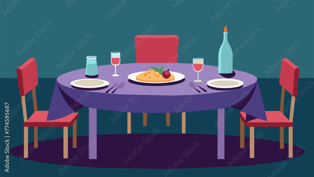 Obraz premium An empty dinner table set for a family meal but with no one sitting at it symbolizing the absence of connection and love in a troubled family