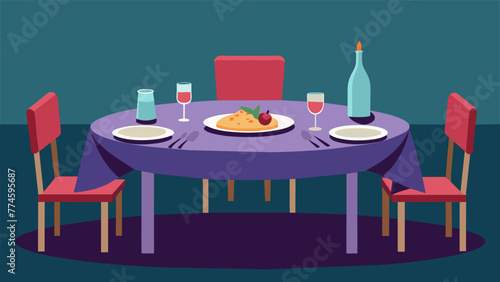 An empty dinner table set for a family meal but with no one sitting at it symbolizing the absence of connection and love in a troubled family